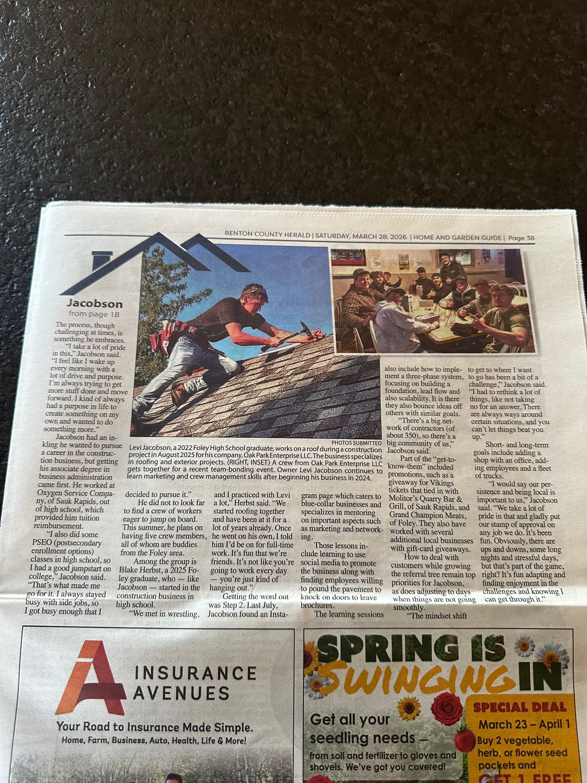 Oak Park Enterprise Shines in Benton County Herald image