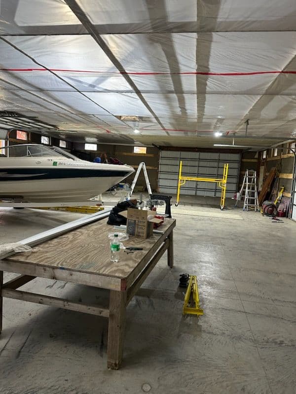 Steel Ceiling Installation at Greenfield Workshop